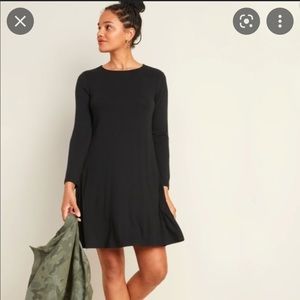 black long sleeve Old Navy swing dress